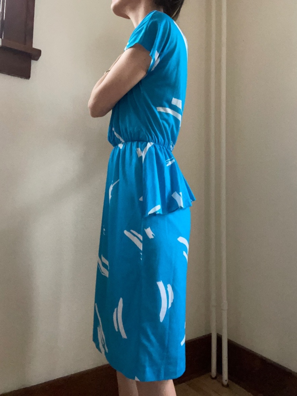 Vintage Oops California dress with asymmetrical ruffle